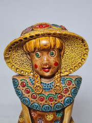 Ceramica Conmento Керамическая статуэтка &quot;Девочка в шляпе&quot;, 18 x 8 см, Италия, 1960-70гг.