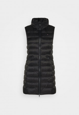 Tommy Hilfiger PADDED GLOBAL LONG VEST Waistcoat black PADDED GLOBAL LONG VEST Жилет черный