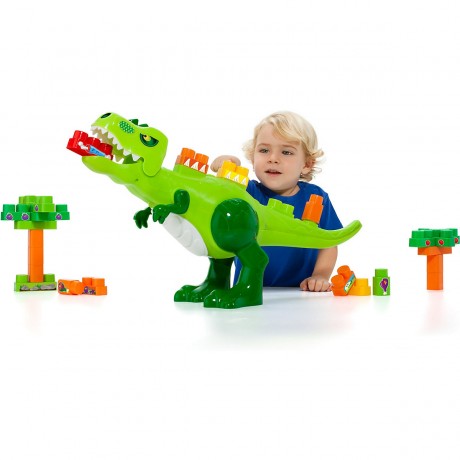 Molto Lustiger Dino mit 30 Bausteinen und Sound Забавный динозавр с 30 строительными блоками и звуком