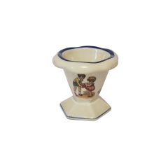 Вазочка декоративная Limoges France, белый фарфор &quot;Брат и сестра&quot;, 6 x 5,5 см, Франция, 1960-70гг.