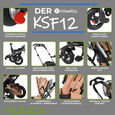Miweba Kinderwagen Buggy Dreirad KSF12 Schieber Трехколесная коляска KSF12 Slider