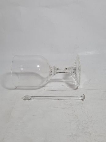Набор бокалов винтажных Schott Zweisel / Glas Boutique с ложками, заводская упаковка, стекло, 3 шт., Германия, 13 см, 1970-80гг.