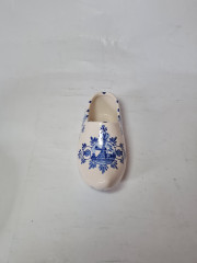 Laddrah Amsterdam Башмачок, белый фарфор с синим рисунком, ручная роспись, 15 x 7 см, Голландия, 1960-70гг.