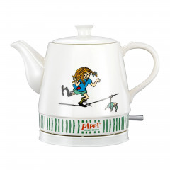 pippi pippi Wasserkocher 20130005, 0,8 l, 1750 W, Pippi Langstrumpf Keramik-Wasserkocher  Чайник pippi 20130005, 0,8 л, 1750 Вт, керамический чайник Пеппи Длинныйчулок