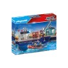 PLAYMOBIL 2er Set: 70769 Grosses Containerschiff mit Zollboot + 70775 Zollkontrolle Набор из 2 предметов: 70769 Большой контейнеровоз с таможенным судном + 70775 Таможенный контроль
