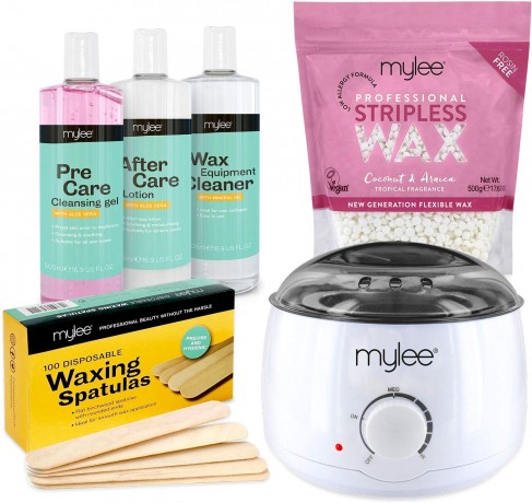 Mylee Komplettes professionelles Warmwachsperlen-Set Aktivkohle & Gruner Tee  Полный набор профессиональных теплых восковых шариков Активированный уголь и зеленый чай