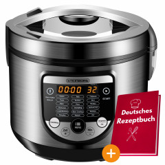STEINBORG STEINBORG Multikocher SB-3100, 900 W, Edelstahlgehause, 18 automatische Programme, Aufwarmfunktion, Warmhaltefunktion, Touch Bedienfeld in deutscher Sprache  Мультиварка STEINBORG SB-3100, 900 Вт, корпус из нержавеющей стали, 18 автоматических п