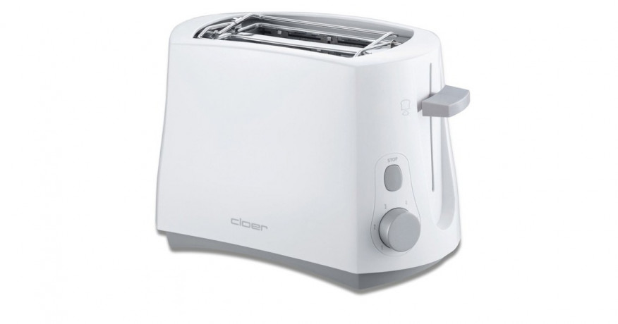 Cloer Cloer Toaster 331 weiss, 825 Watt, fur 2 Scheiben Toast  weiss Cloer Toaster 331 белый, 825 Вт, на 2 ломтика тостов