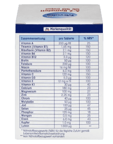 Mivolis A-Z Komplett ab 50 Tabletten Комплексные витамины против старения От А до Z Komplett, для людей старше 50 лет, 100 шт