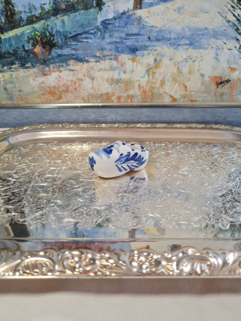 Delft Blue Holland Башмачок с синим декором, ручная роспись, дельфтский фарфор, 7 x 3 см, Голландия, 1960-70гг.