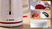 BOSCH BOSCH Wasserkocher MyMoment TWK3M121, 1,7 l, 2400 W, Abschaltautomatik, Tassenanzeige, beidseitige Wasserstandsanzeige  Чайник BOSCH MyMoment TWK3M121, 1,7 л, 2400 Вт, автоматическое отключение, дисплей чашки, индикатор уровня воды с обеих сторон