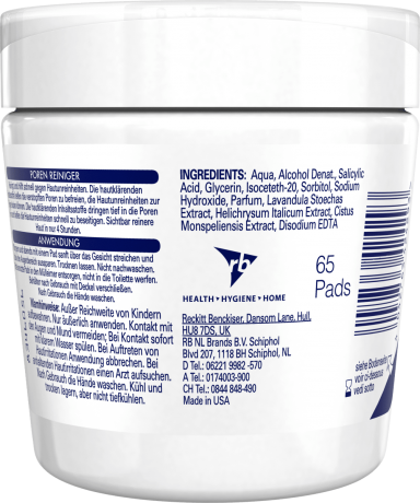 Clearasil Pads Poren Reiniger Средство для очищения лица, диски, 65 шт