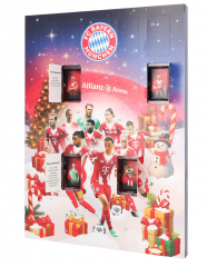 FC Bayern Schoko Adventskalender 180g, Адвент-календарь 2025 ФК Бавария, 24 сладких сюрприза, 43см х 31см, 180 грамм