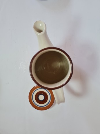 Schnorr Keramik Керамический Заварочный чайник в коричневый тонах, 18см х 23см, диаметр 8,5 см, Германия, 1970гг.