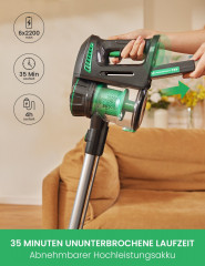 meeteu meeteu Akku-Stielstaubsauger Kabellos Mit abnehmbarem Akku, 120,00 W, Akkustaubsauger, Laufzeit 35 Minuten  Беспроводной пылесос Meeteu, беспроводной со съемным аккумулятором, 120,00 Вт, беспроводной пылесос, время работы 35 минут