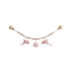 SindiBaba® Kinderwagenkette Delfin DOLPHY gehakelt mit Rasseln Багги цепочка дельфин ДОЛЬФИ вязаная крючком с погремушками
