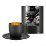 Eisch Eisch cosmo schwarz gold Espressoobertasse mit Untertasse Glas d: 11,5 cm / h: 6,5 cm / 100 ml Чашка для эспрессо Eisch космо из черного золота со стаканом-блюдцем д: 11,5 см / высота: 6,5 см / 100 мл