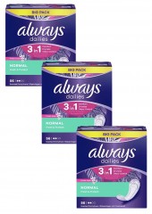 always Slipeinlage Fresh&amp;Protect Normal mit Frischeduft BigPack 56 St, Прокладки Ежедневные Normal с ароматом свежести 56 штук, 3 упаковки (168 штук)