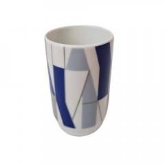 Ваза винтажная Rosenthal / Studio-Linie Ambrogio Pozzi, Otto Herbert Hajek с геометрическим рисунком в синих тонах, 5 x 8см, Германия, 1970-80гг.