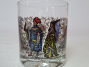 Стакан винтажный с изображением дворянских пар Рококо, стекло, 0.35 л, Германия, 1980-90гг.