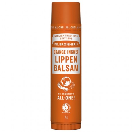 Dr. Bronner's Orange-Ingwer Lippen Balsam 4g 4 g Бальзам для губ с апельсином и имбирем 4 г