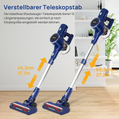 7Magic 7Magic Akku-Handstaubsauger Staubsauger Kabellos mit 25000pa Saugkraft, 6 in1 Akkustaubsauger, 160 W, beutellos, 1.0L Staubbehalter, fur Tierhaare, Teppich, Polster und Hartboden  Беспроводной ручной пылесос 7Magic, беспроводной пылесос с мощностью