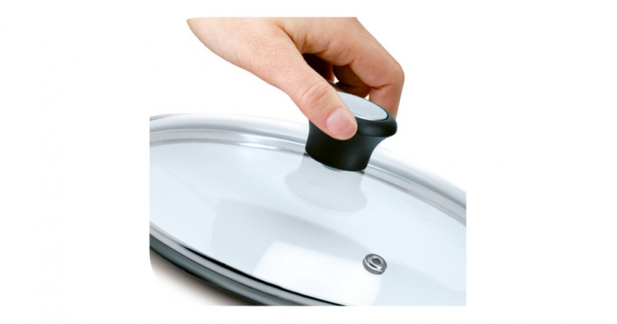 Tefal Tefal Pfannendeckel Jamie Oliver, O 32cm transparent/edelstahl  transparent/edelstahl Крышка для кастрюли Tefal Jamie Oliver, O 32см, прозрачная/нержавеющая сталь