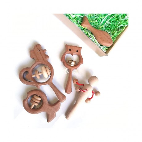 Montessori® Grosses Geschenkset Babyrasseln and Beissringn Большой подарочный набор погремушки и прорезыватели