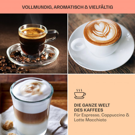 Klarstein Klarstein Espressomaschine Arabica Comfort, 1.8l Kaffeekanne, Gemahlener Kaffee und Pads: 2-in-1- Nutzung zum flexiblen Gebrauch  Эспрессо-машина Klarstein Arabica Comfort, кофейник емкостью 1,8 л, молотый кофе и подушечки: универсальное примене