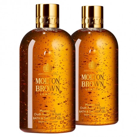 Molton Brown Mesmerising Oudh Accord & Gold Bath & Shower Gel Doppelpack (2er Set)  Набор из двух комплектов Mesmerizing Oudh Accord &amp; Gold для ванны и геля для душа (набор из 2 шт.)