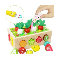 Vetaka Steckspiel Holzspielzeug Karotte Fruchte fur Kinder Привязка игры деревянная игрушка морковь фрукты для детей