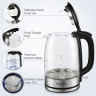 Bonsenkitchen Bonsenkitchen Wasserkocher Wasserkocher aus Glas, 1,7 L 2200 W Wasserkocher mit blauer LED-Beleuchtung, automatischer Abschaltung und Uberhitzungsschutz, Innendeckel und Boden aus 304 Edelstahl (BPA-frei), 1,7 l, 2200 W  Стеклянный чайник Bo