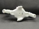 Подсвечник винтажный Cestar на 3 свечи с фигуркой юноши, фарфор, 19 х 23 см, Румыния, 1960-70гг.