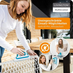 LIVINGTON LIVINGTON Akku-Wischmopp MultiScrubber Akku-Schrubber weiss/blau  ЛИВИНГТОН аккумуляторная швабра MultiScrubber аккумуляторная поломоечная машина белый/синий
