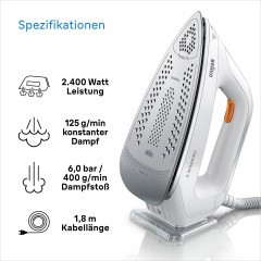 Braun Braun Dampfbugelstation IS 3132 WH CareStyle 3, 2000,00 ml Wassertank, FreeGlide 3D EloxalPlus Bugelsohle  Паровая гладильная станция Braun IS 3132 WH CareStyle 3, резервуар для воды 2000,00 мл, утюгная подошва FreeGlide 3D EloxalPlus