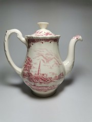 W.H. Grindley Staffordshire, У.Х. Гриндли Стаффордшир Винтажный фарфоровый чайник "Собор в Солсберри" 21см х 9см, Англия, 1970-1980гг.