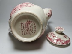 W.H. Grindley Staffordshire, У.Х. Гриндли Стаффордшир Винтажный фарфоровый чайник "Собор в Солсберри" 21см х 9см, Англия, 1970-1980гг.
