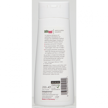 sebamed Shampoo Anti-Schuppen 3st Шампунь против Перхоти для чувствительной кожи головы с Видимым эффектом через 14 дней, 3 шт х 200 мл