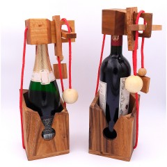 ROMBOL Flaschentresor – Edles Denkspiel aus Holz fur grosse Flaschen Сейф для бутылок — благородная деревянная головоломка для больших бутылок