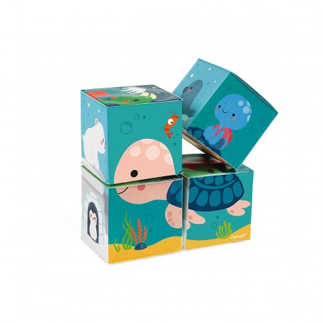 Janod Badespielzeug Motiv-Wurfel Игрушка для ванной в виде куба