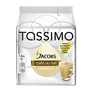 Jacobs Tassimo Кофе с молоком Классический 184г, 16 штук