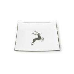 Gmundner Keramik Gmundner Keramik Grauer Hirsch Dessertteller / Fruhstucksteller 20x20x2,6 cm Gmundner керамическая десертная тарелка из серого оленя / тарелка для завтрака 20x20x2,6 см
