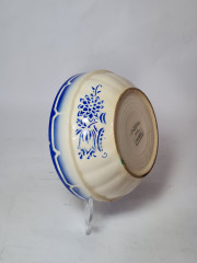 Миска винтажная Sarreguemines / Canebiere с синим орнаментом, фарфор, Франция, 1940-50гг.