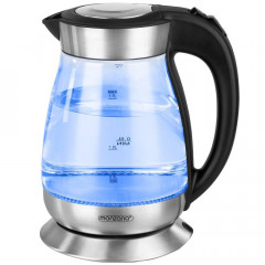 Deuba Deuba Wasserkocher, 1.7 l, 2200 W, LED Kabellos Glas Edelstahl Kuche Teekocher Kalkfilter BPA Frei  Чайник Deuba, 1,7 л, 2200 Вт, светодиодный, беспроводной, стекло, кухонный чайник из нержавеющей стали, фильтр от накипи, без BPA